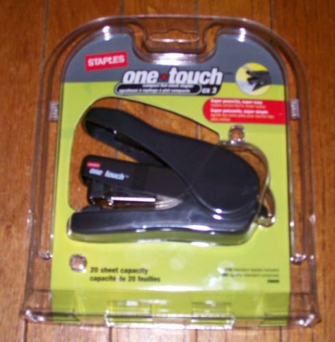 STAPLES ONE TOUCH CX3 COMPACT FLAT-STACK QUARTER STRIP STAPLER 20 SHEET CAPACITY