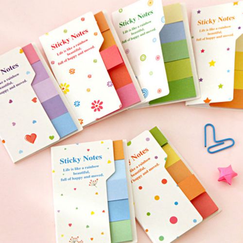 Creative Stationery Fresh Lovely Rainbow-colored Double-sided Sticky Notes New