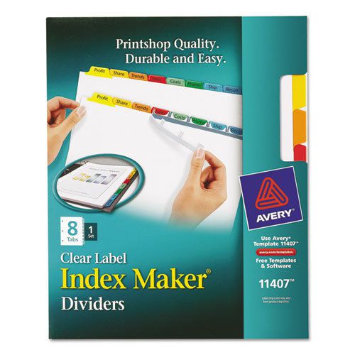 Index Maker White Dividers, Multicolor 8-Tab, Letter