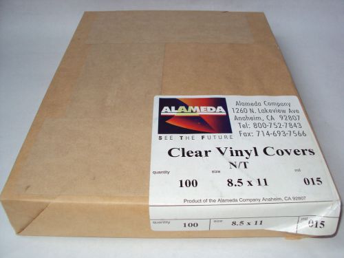 100 pack of 15mil 8.5&#034; x 11&#034; Clear Vinyl Covers