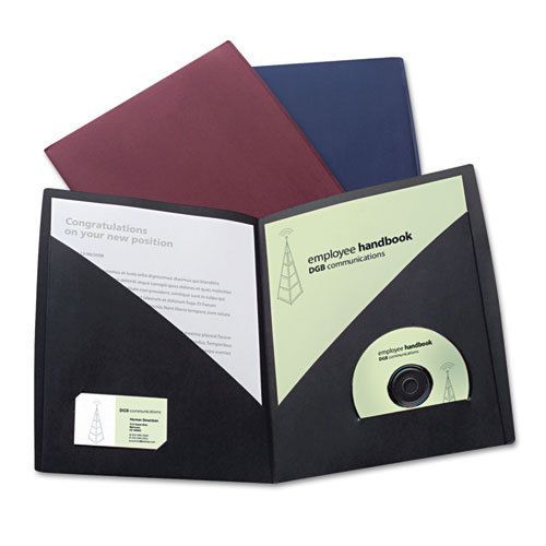 IMPACT Designer Two-Pocket Folder, 11 x 8-1/2, Black, 5/Pack