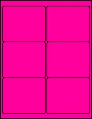 Ace Brand 600 Laser Labels 4 x 3 1/3&#034;  Fluorescent Pink  5164 Format 6/page
