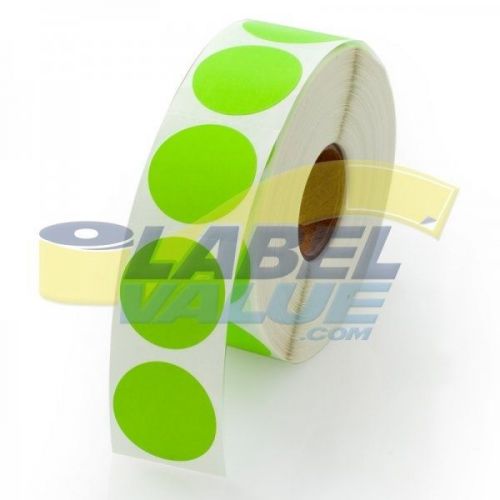 1&#034; Round Labels Green LV-1CG