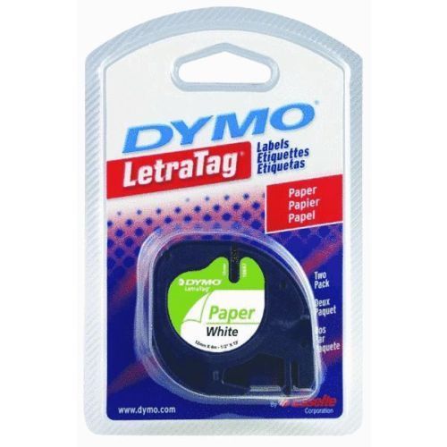 2 Pack White Dymo LetraTag Tape 10697