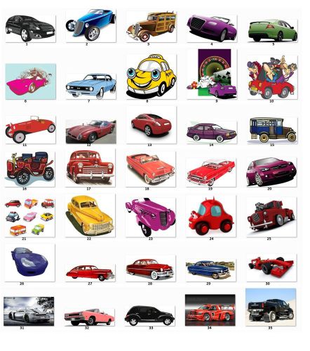 30 Personalized Cars address labels 1 sheet of 30 labels {c1}