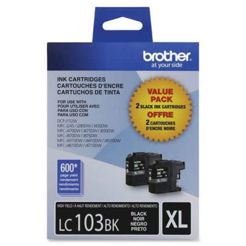 Brother int l (supplies) lc1032pks 2pk innobella black ink cart for sale