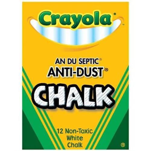 12 Pack Nontoxic Anti-Dust Chalk, White, 12 Sticks/Box by Crayola. (Catalog