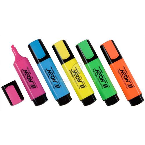 SKILCRAFT Flat  Chisel Point Highlighter - Pack of 5 Multi-Colors