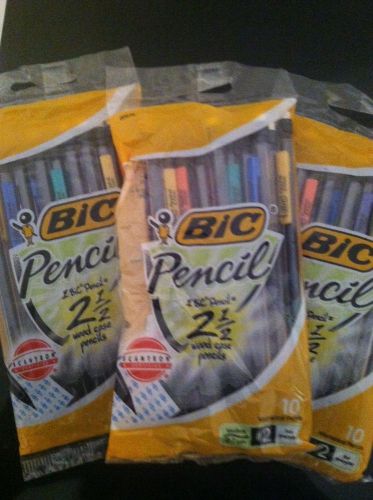 LOT 3 Bic Mechanical 10 Per Pack Pencils  #2 0.7 mm x 3 packs = 30 Pencils NIP
