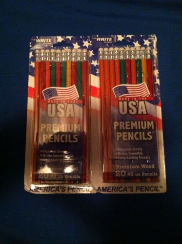 40 Number 2 Pencils (2 Packs Of 20) Made In The USA Premium Pencils