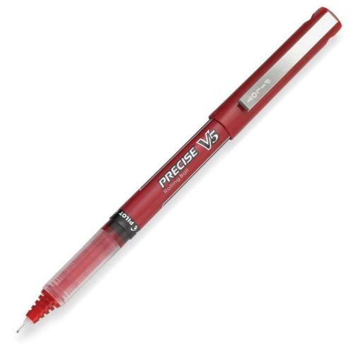 BOX OF 12  PILOT V5 PRECISE NEEDLEPOINT ROLLING BALL PENS RED NEW IN BOX 35382