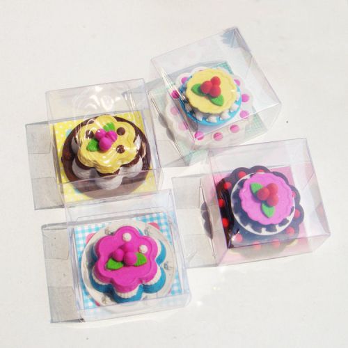 Kids Creative Cake Shape Detachable Study Prize Office Boxed Rubber Eraser Gift