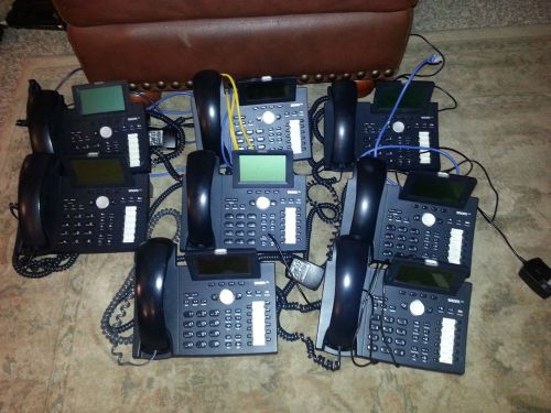 Lot of 8 Snom 370 IP Phones w/power supplies and cables