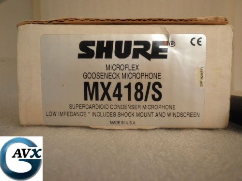 SHURE MX418S 18&#034;  Gooseneck Microphone with R184 Supercardioid Cartridge