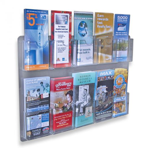 2  Ten Pocket multi pockets wall mount brochure holder literature rack display