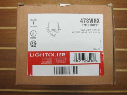 Lightolier 478WHX 4-3/4&#034; White Adjustable Elbow MR16 Recessed Downlight Housing