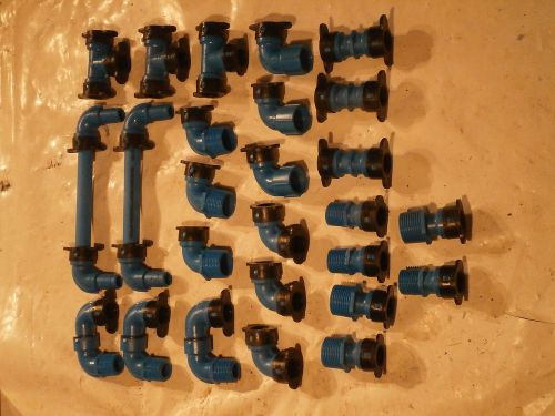 Lot of 26 pieces: Blu-Lock Sprinkler Pipe Fittings Tees, 90&#039;s, and more