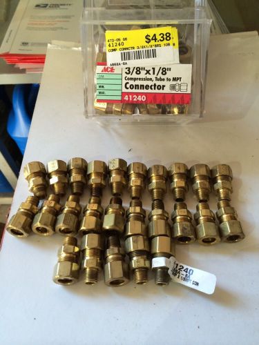 Lot of 25 - 3/8&#034; compression to 1/8&#034; male pipe thread connector brass fitting for sale