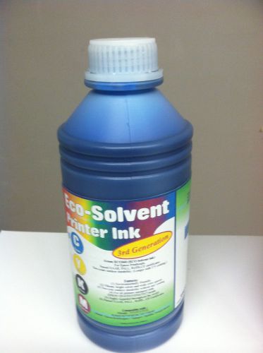Eco Solvent ink, 1 Liter Cyan, Non-OEM. For Epson, Roland, Mimaki, Mutoh.