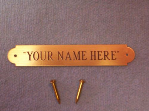 Custom engraved solid brass 1/2 x 3 &#034;e&#034; name plate sign id tag picture frame usa for sale