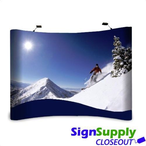 Magnetic popup banner display stand, curved style, trade show display for sale
