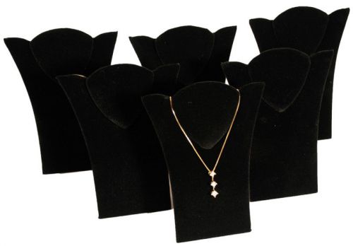 6 New Black Velvet Padded Necklace Pendant Display 6&#034;