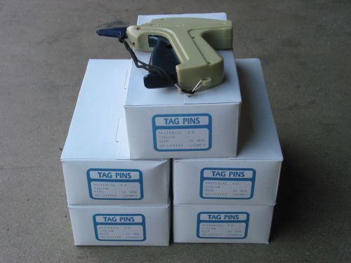 5 boxes of 2&#034; tagging barbs and 1 garment price label tag gun + 1 spare needle for sale