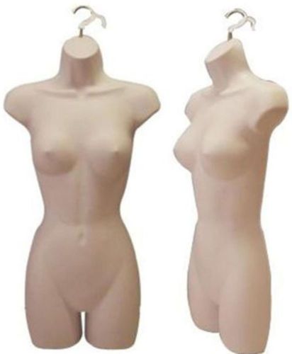 Hard plastic female hanging mannequin body form / flesh / hollow back for sale