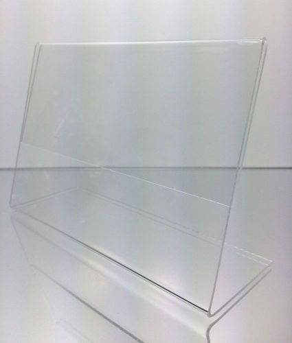 5 Acrylic 6&#034; x 4&#034; Slanted Sign Holders