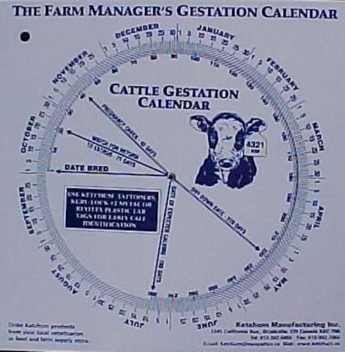 Cattle Gestation Calendar Calculate Birth Breeding