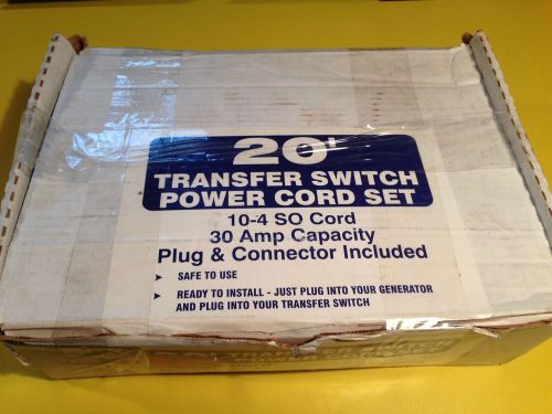 New generator cable 30 amp 20 foot cord made in the usa by carol 10/4 10 gauge for sale