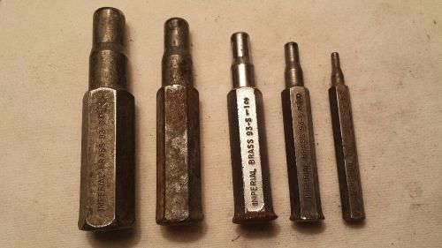 Imperial 93-S Swaging Punch Set 1/4&#034;,3/8&#034;,1/2&#034;,5/8&#034;,3/4&#034; ( Lot of 5 )