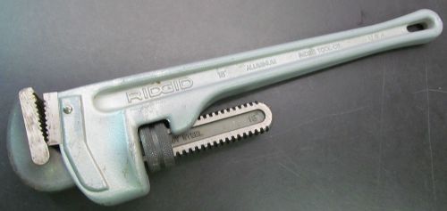 RIDGID Aluminum Straight Pipe Wrench 18&#034; Long 2-1/2&#034; Jaw Capacity - Made In USA