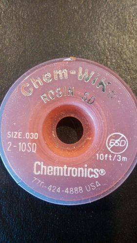 Chem-Wik Rosin SD  2-10SD. 10ft. .130&#034;  Braid For Solder Removal from Circuits