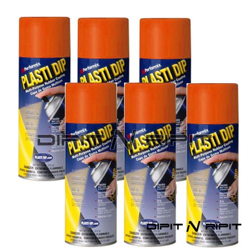 Performix Plasti Dip Matte Koi Orange 6 Pack Rubber Dip Spray Cans Coating