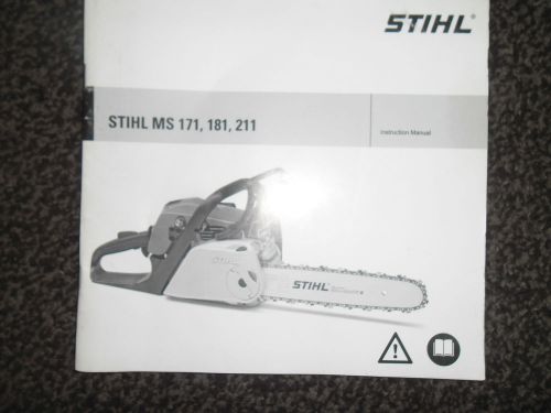 STIHL MS171 181 AND 211  CHAINSAW INSTRUCTION BOOK