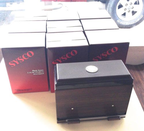 9 Boxes Sysco Unwrapped Straws + Dispenser Restaurant Convenience Store Supplies
