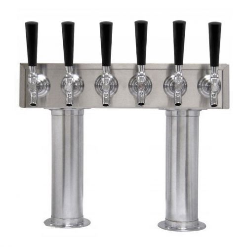 6 Faucet Draft Beer H Tower - Stainless Steel - Commercial Bar/Restaurant Beers
