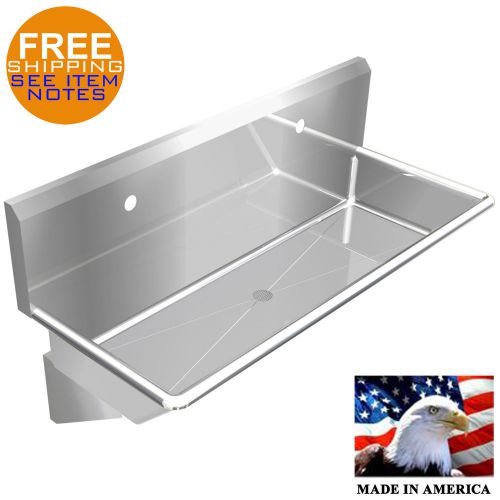 INDUSTRIAL 2 USERS MULTISTATION WASH UP HAND SINK 48&#034; STAINLESS STEEL HEAVY DUTY
