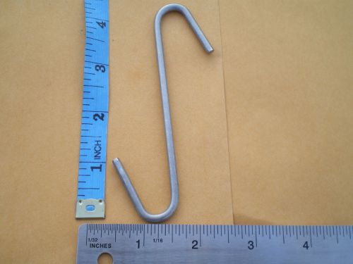 5 HEAVY DUTY STAINLESS STEEL SMALL UTILITY S HOOKS, 4&#034; X 4MM. 120 LBS. TEST