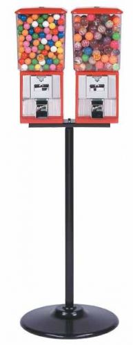 2 Northwestern Super Series 60 Gumball Machines on Double Pipe Stand