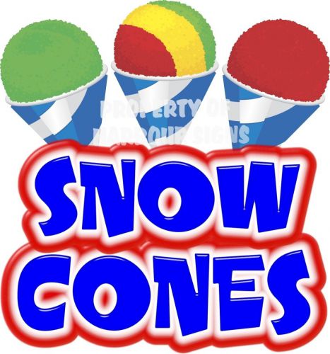 Snow Cones Decal 24&#034;  Shaved Ice Sno Kones Concession Cart Food Truck Vinyl