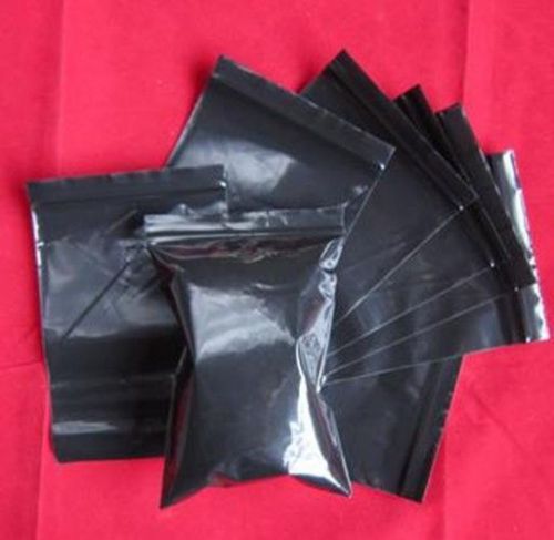 50pcs food grade opaque black plastic bags colored zip lock poly 3.9&#039;&#039; x 5.9&#039;&#039; for sale