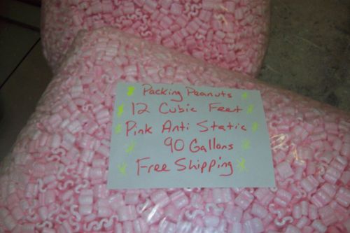 Packing Peanuts 12 Cubic Feet 90 Gallons Pink Anti Static Free Ship Brand New