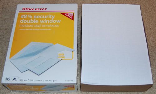 Office Depot #633-728 - 8-5/8 Security Double Window Envelopes - 500 count -open
