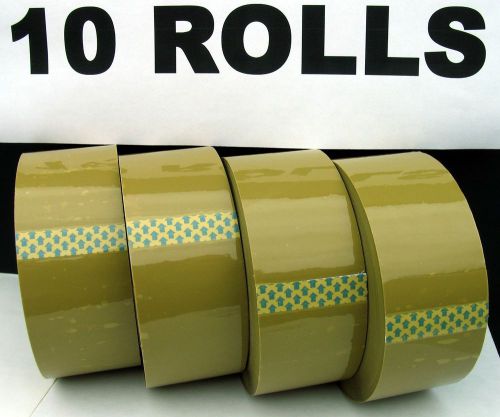 10 rolls 2&#034; x 110 yards 2.5 mil tan brown tape carton packing sealing shipping for sale