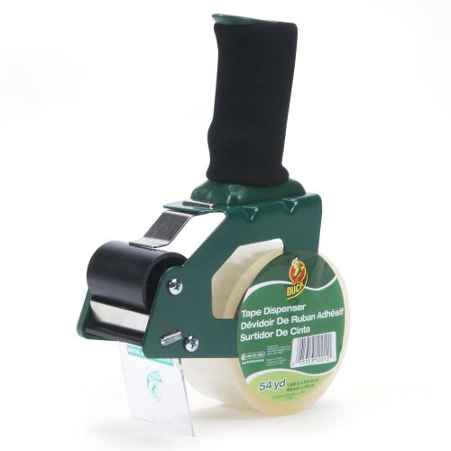 Duck standard tape gun w/ foam handle dispenser &amp; 2&#034; x 50 yd shipping packaging for sale