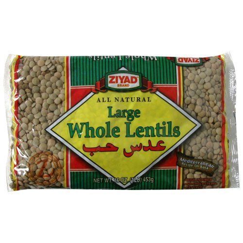 Ziyad All Natural Whole Lentil Dry Beans, 16 Ounce -- 6 per case.