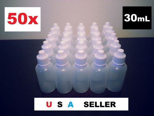50x Empty Plastic Bottles 1oz 30ml  Juice Liquid E Dropper Childproof