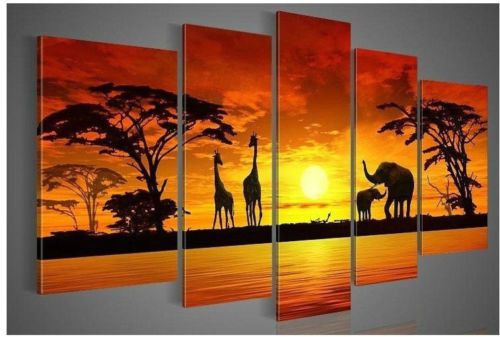 Jungle Animal OIL PAINTING MODERN ABSTRACT WALL DECOR ART CANVAS + framed